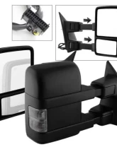 Xtune Left and Right Manual Extendable Power Heated Adjust Mirror with LED Signal Smoke Ford Superduty 2008-2015                                     - MIR-FDSD08S-PW-SM-SET - Image 9