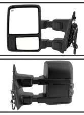 Xtune Left and Right Manual Extendable Power Heated Adjust Mirror with LED Signal Smoke Ford Superduty 2008-2015                                     - MIR-FDSD08S-PW-SM-SET - Image 2