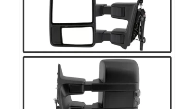 Xtune Left and Right Manual Extendable Power Heated Adjust Mirror with LED Signal Smoke Ford Superduty 2008-2015                                     - MIR-FDSD08S-PW-SM-SET - Image 2