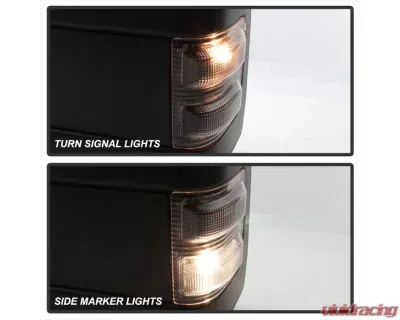 Xtune Left and Right Manual Extendable Power Heated Adjust Mirror with LED Signal Smoke Ford Superduty 2008-2015 - MIR-FDSD08S-PW-SM-SET
