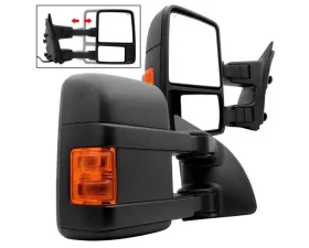 Xtune G2 Power Heated Amber LED Signal Telescoping Mirrors Set Ford Superduty 1999-2007