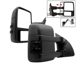 Xtune G2 Power Heated Smoke LED Signal Telescoping Mirrors Set Ford Superduty 1999-2007
