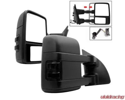 Xtune G2 Power Heated Smoke LED Signal Telescoping Mirrors Set Ford Superduty 1999-2007 - MIR-FDSD99S-G2-PW-SM-SET