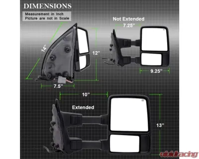 Xtune G2 Power Heated Smoke LED Signal Telescoping Mirrors Set Ford Superduty 1999-2007 - MIR-FDSD99S-G2-PW-SM-SET