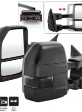 Xtune G4 Manual Smoke Sequential LED Signal Telescoping Mirrors Set Ford Superduty 1999-2007                                     - MIR-FDSD99S-G4-MA-RSM-SET - Image 10