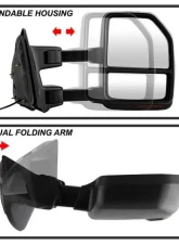 Xtune G4 Manual Smoke Sequential LED Signal Telescoping Mirrors Set Ford Superduty 1999-2007                                     - MIR-FDSD99S-G4-MA-RSM-SET - Image 6
