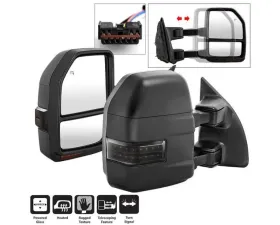 Xtune G4 Power Heated Smoke Sequential LED Signal Telescoping Mirrors Set Ford Superduty 1999-2007
