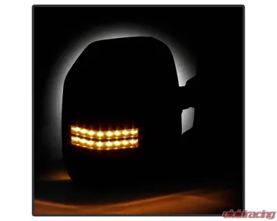 Xtune G4 Power Heated Smoke Sequential LED Signal Telescoping Mirrors Set Ford Superduty 1999-2007 - MIR-FDSD99S-G4-PW-RSM-SET