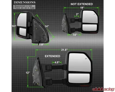 Xtune G4 Power Heated Smoke Sequential LED Signal Telescoping Mirrors Set Ford Superduty 1999-2007 - MIR-FDSD99S-G4-PW-RSM-SET