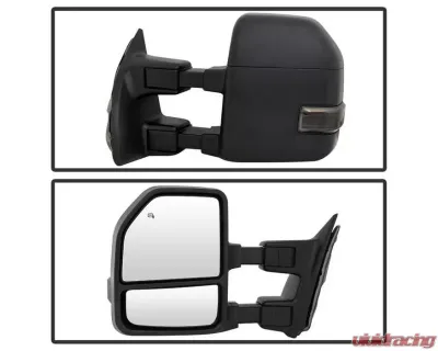 Xtune G4 Power Heated Smoke LED Signal Telescoping Mirrors Set Ford Superduty 1999-2007 - MIR-FDSD99S-G4-PW-SM-SET