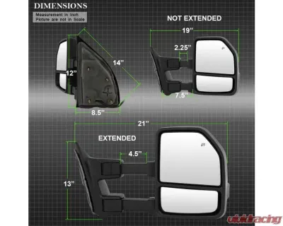 Xtune G4 Power Heated Smoke LED Signal Telescoping Mirrors Set Ford Superduty 1999-2007 - MIR-FDSD99S-G4-PW-SM-SET