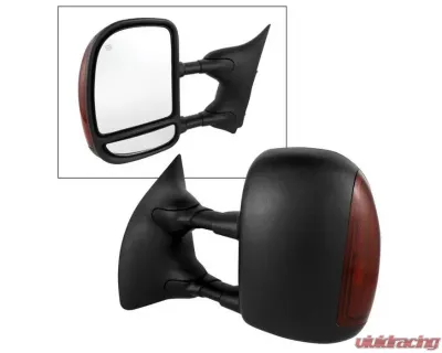 Xtune Left Driver Side Manual Extendable Power Heated Adjust Mirror with LED Signal Amber Ford Superduty 1999-2007 - MIR-FDSD99S-PW-AM-L