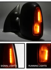 Xtune Left Driver Side Manual Extendable Power Heated Adjust Mirror with LED Signal Amber Ford Superduty 1999-2007                                     - MIR-FDSD99S-PW-AM-L - Image 4
