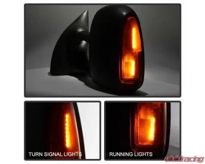 Xtune Left Driver Side Manual Extendable Power Heated Adjust Mirror with LED Signal Amber Ford Superduty 1999-2007 - MIR-FDSD99S-PW-AM-L