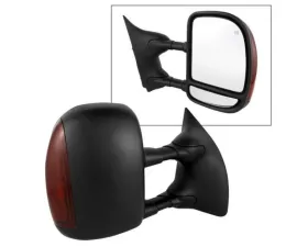 Xtune Right Passenger Side Manual Extendable Power Heated Adjust Mirror with LED Signal Amber Ford Superduty 1999-2007