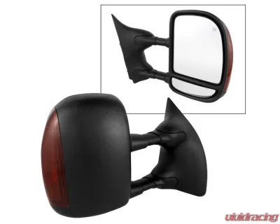 Xtune Right Passenger Side Manual Extendable Power Heated Adjust Mirror with LED Signal Amber Ford Superduty 1999-2007 - MIR-FDSD99S-PW-AM-R