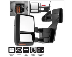 Xtune Left Driver Side Power Heated Amber LED Signal Telescoping Mirror Ford F150 2004-2006