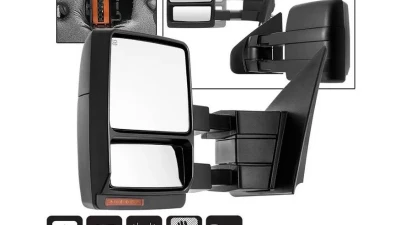 Xtune Left Driver Side Power Heated Amber LED Signal Telescoping Mirror Ford F150 2004-2006                                     - MIR-FF15004S-PWH-AM-L - Image 10