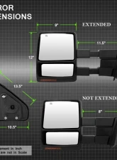 Xtune Left Driver Side Power Heated Amber LED Signal Telescoping Mirror Ford F150 2004-2006                                     - MIR-FF15004S-PWH-AM-L - Image 10