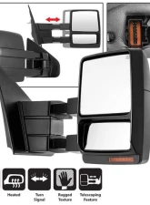 Xtune Right Passenger Side Power Heated Amber LED Signal Telescoping Mirror Ford F150 2004-2006                                     - MIR-FF15004S-PWH-AM-R - Image 10