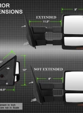 Xtune Right Passenger Side Power Heated Amber LED Signal Telescoping Mirror Ford F150 2004-2006                                     - MIR-FF15004S-PWH-AM-R - Image 10