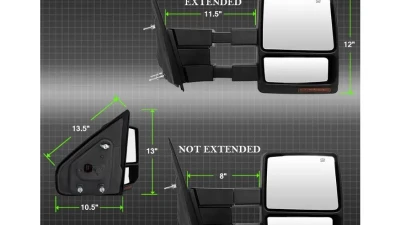 Xtune Right Passenger Side Power Heated Amber LED Signal Telescoping Mirror Ford F150 2004-2006                                     - MIR-FF15004S-PWH-AM-R - Image 10