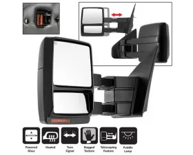 Xtune Left Driver Side Power Heated Amber LED Signal Telescoping Mirror Ford F150 2007-2014