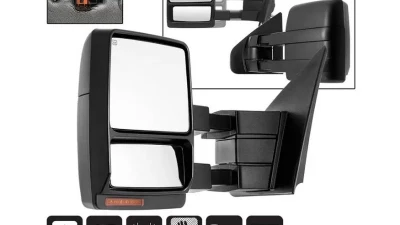 Xtune Left Driver Side Power Heated Amber LED Signal Telescoping Mirror Ford F150 2007-2014                                     - MIR-FF15007S-PWH-AM-L - Image 11