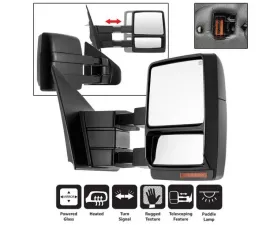 Xtune Right Passenger Side Power Heated Amber LED Signal Telescoping Mirror Ford F150 2007-2014