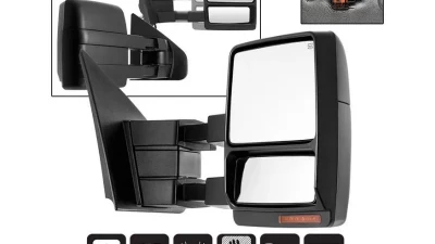 Xtune Right Passenger Side Power Heated Amber LED Signal Telescoping Mirror Ford F150 2007-2014                                     - MIR-FF15007S-PWH-AM-R - Image 11