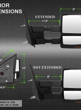Xtune Right Passenger Side Power Heated Amber LED Signal Telescoping Mirror Ford F150 2007-2014                                     - MIR-FF15007S-PWH-AM-R - Image 11