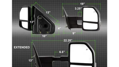 Xtune G4 Power Heated Smoke LED Signal Telescoping Mirrors Set Ford F150 2004-2014                                     - MIR-FF15009S-G4-PWH-SM-SET - Image 11