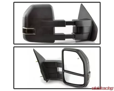 Xtune G4 Power Heated Smoke LED Signal Telescoping Mirrors Set Ford F150 2004-2014 - MIR-FF15009S-G4-PWH-SM-SET