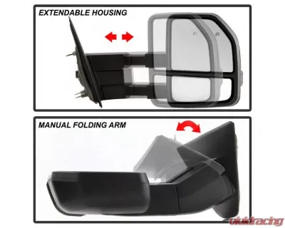 Xtune G4 Power Heated Smoke LED Signal Telescoping Mirrors Set Ford F150 2004-2014 - MIR-FF15009S-G4-PWH-SM-SET