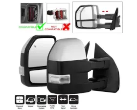 Xtune G4 Power Heated Clear LED Signal Telescoping Mirrors Set Ford F150 2015-2017
