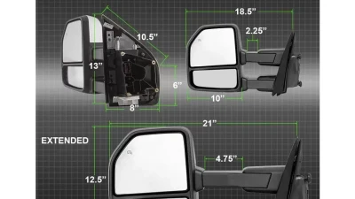 Xtune G4 Power Heated Clear LED Signal Telescoping Mirrors Set Ford F150 2015-2017                                     - MIR-FF15015S-G4-PWH-CL-SET - Image 11