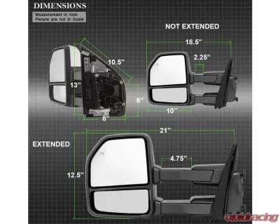 Xtune G4 Power Heated Clear LED Signal Telescoping Mirrors Set Ford F150 2015-2017 - MIR-FF15015S-G4-PWH-CL-SET