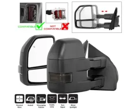 Xtune G4 Power Heated Smoke LED Signal Telescoping Mirrors Set Ford F150 2015-2017
