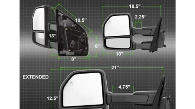 Xtune G4 Power Heated Smoke LED Signal Telescoping Mirrors Set Ford F150 2015-2017                                     - MIR-FF15015S-G4-PWH-SM-SET - Image 11