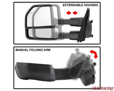 Xtune G4 Power Heated Smoke LED Signal Telescoping Mirrors Set Ford F150 2015-2017 - MIR-FF15015S-G4-PWH-SM-SET