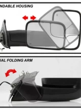 Xtune Manual Extendable Power Heated Adjust Mirror Set Toyota Tacoma 2005-2015                                     - MIR-TT05-PWH-SET - Image 6