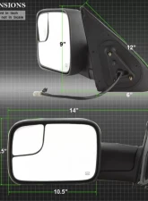 Xtune Manual Extendable Power Heated Adjust Mirror Set Toyota Tacoma 2005-2015                                     - MIR-TT05-PWH-SET - Image 7