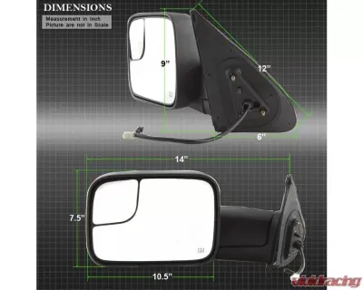 Xtune Manual Extendable Power Heated Adjust Mirror Set Toyota Tacoma 2005-2015 - MIR-TT05-PWH-SET