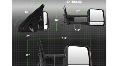 Xtune Left Driver Side Power Heated Amber LED Signal Telescoping Mirror Toyota Tundra 2007-2014                                     - MIR-TTUN07S-PWH-L - Image 10