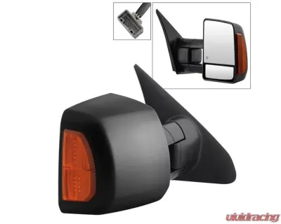 Xtune Right Passenger Side Power Heated Amber LED Signal Telescoping Mirror Toyota Tundra 2007-2014 - MIR-TTUN07S-PWH-R