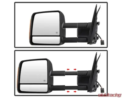 Xtune Right Passenger Side Power Heated Amber LED Signal Telescoping Mirror Toyota Tundra 2007-2014 - MIR-TTUN07S-PWH-R