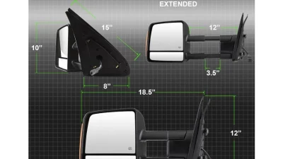 Xtune Right Passenger Side Power Heated Amber LED Signal Telescoping Mirror Toyota Tundra 2007-2014                                     - MIR-TTUN07S-PWH-R - Image 10