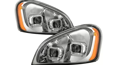 Xtune Chrome Left and Right LED Tube DRL Projector Headlights Freightliner Cascadia 2008-2017                                     - P6FCA08LC - Image 9
