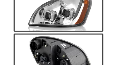 Xtune Chrome Left and Right LED Tube DRL Projector Headlights Freightliner Cascadia 2008-2017                                     - P6FCA08LC - Image 2