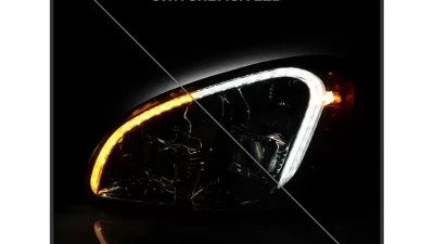 Xtune Chrome Left and Right LED Tube DRL Projector Headlights Freightliner Cascadia 2008-2017                                     - P6FCA08LC - Image 6